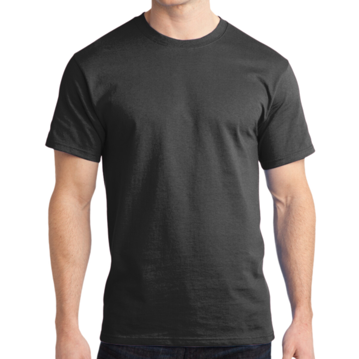 No Minimum Custom Logo Ring Spun Cotton Tee PC150 Front View