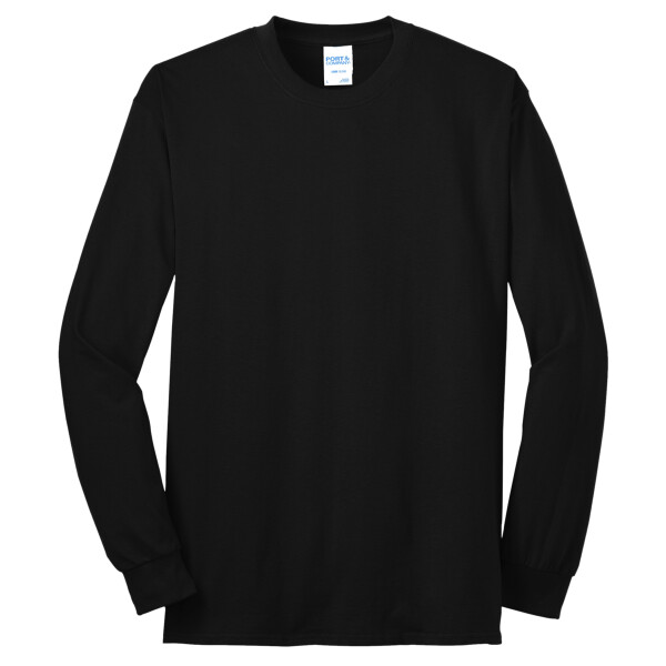 No Minimum Custom Logo Tall Long Sleeve Core Blend Tee PC55LST Front View