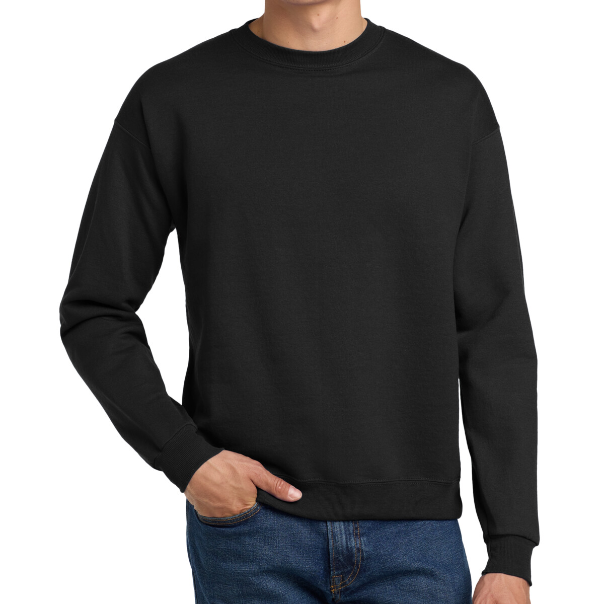 Custom No Minimum Hanes EcoSmart Crewneck Sweatshirt P160 Front View