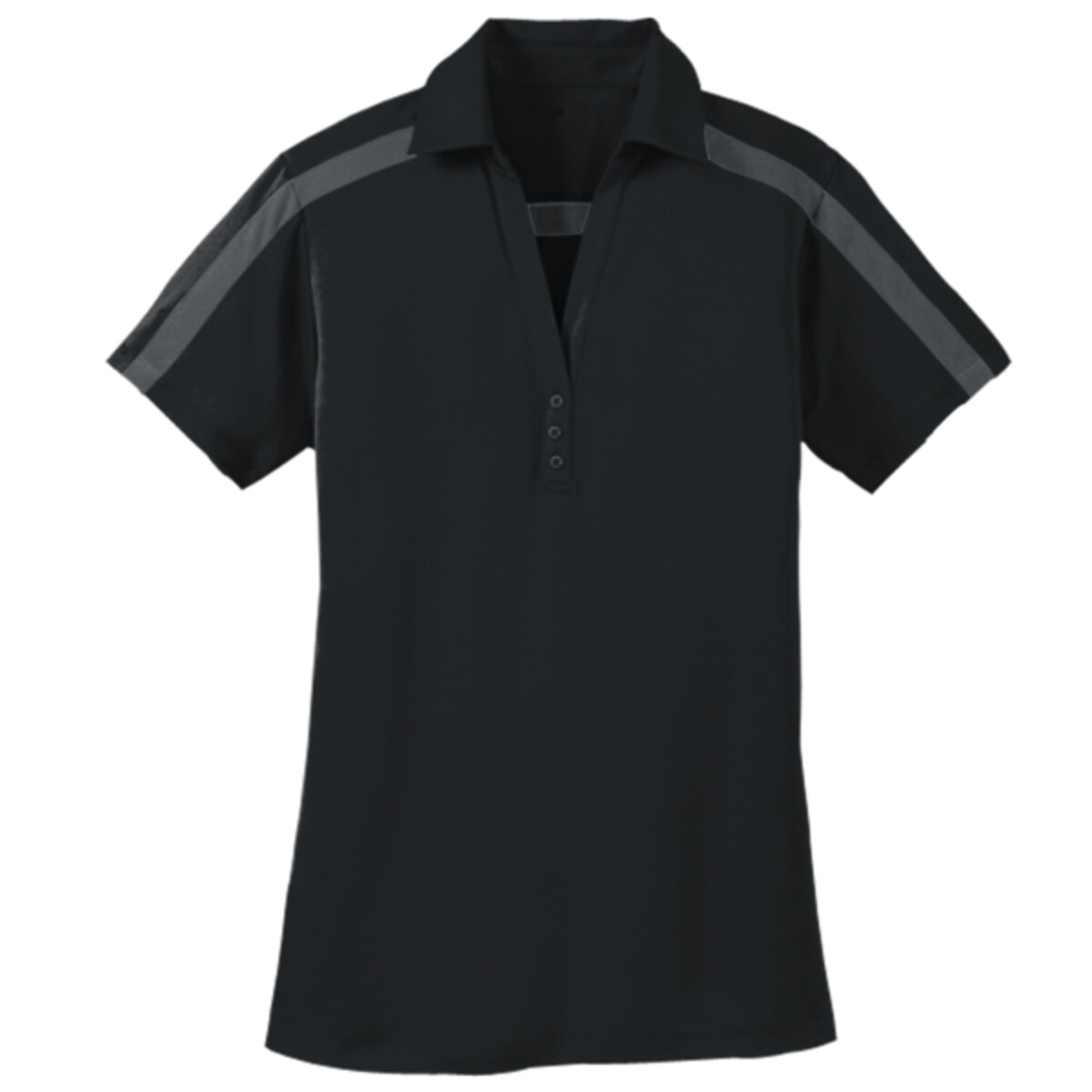Custom No Minimum Port Authority Ladies Silk Touch Performance Colorblock Stripe Polo L547 Front View