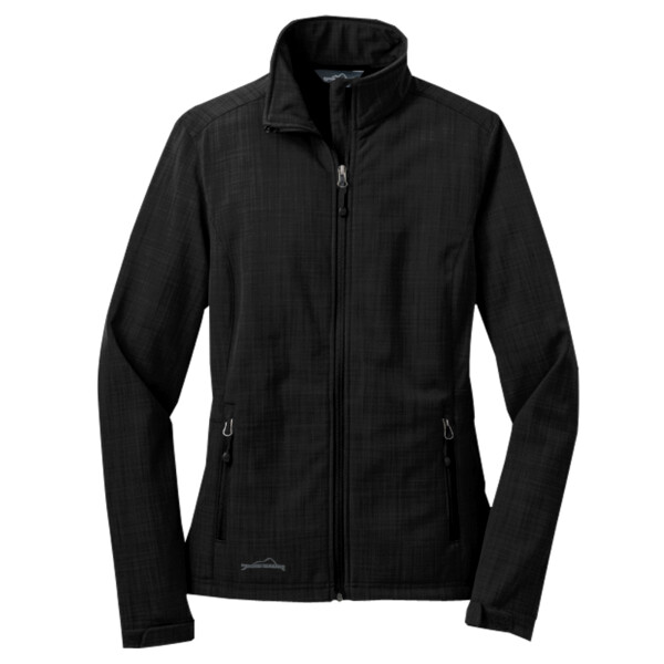Custom No Minimum Eddie Bauer Ladies Shaded Crosshatch Soft Shell Jacket EB533 Front View
