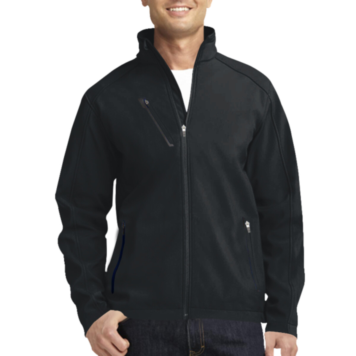 Custom No Minimum Port Authority Welded Soft Shell Jacket J324 Front View
