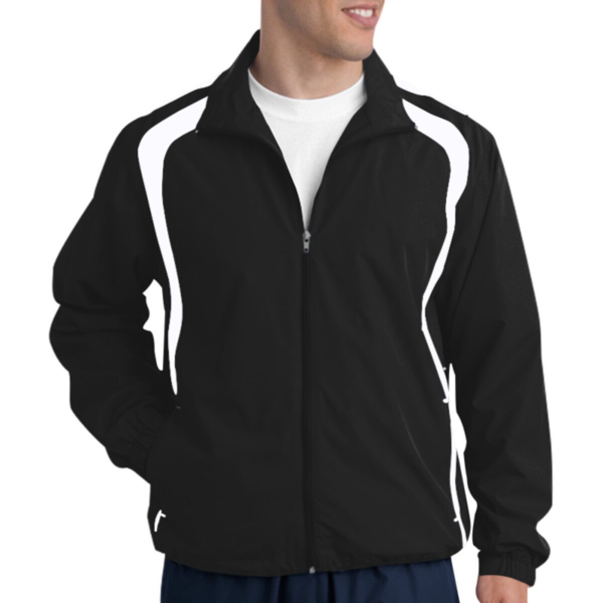Custom No Minimum Sport-Tek Colorblock Raglan Jacket JST60 Front View