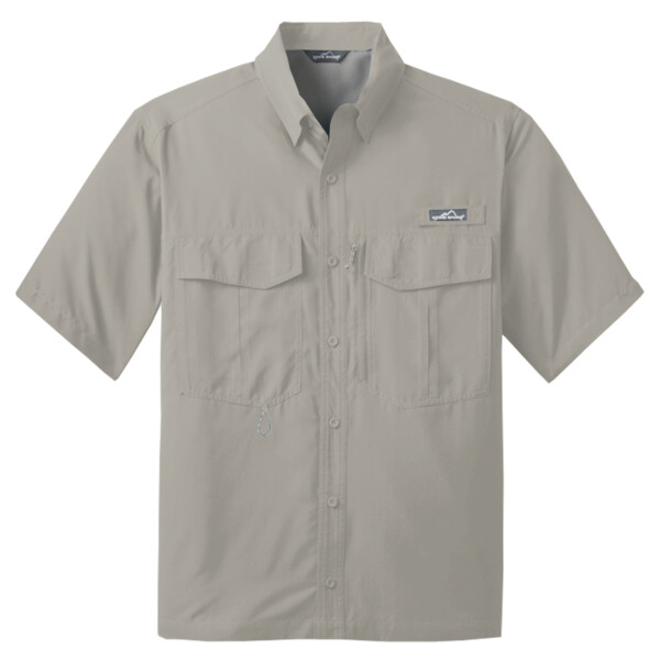 Custom No Minimum Eddie Bauer Short Sleeve Fishing Shirt EB608 Front View