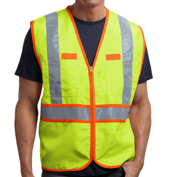Custom No Minimum Ansi 107 Class 2 Dual Color Safety Vest CSV407 Front View