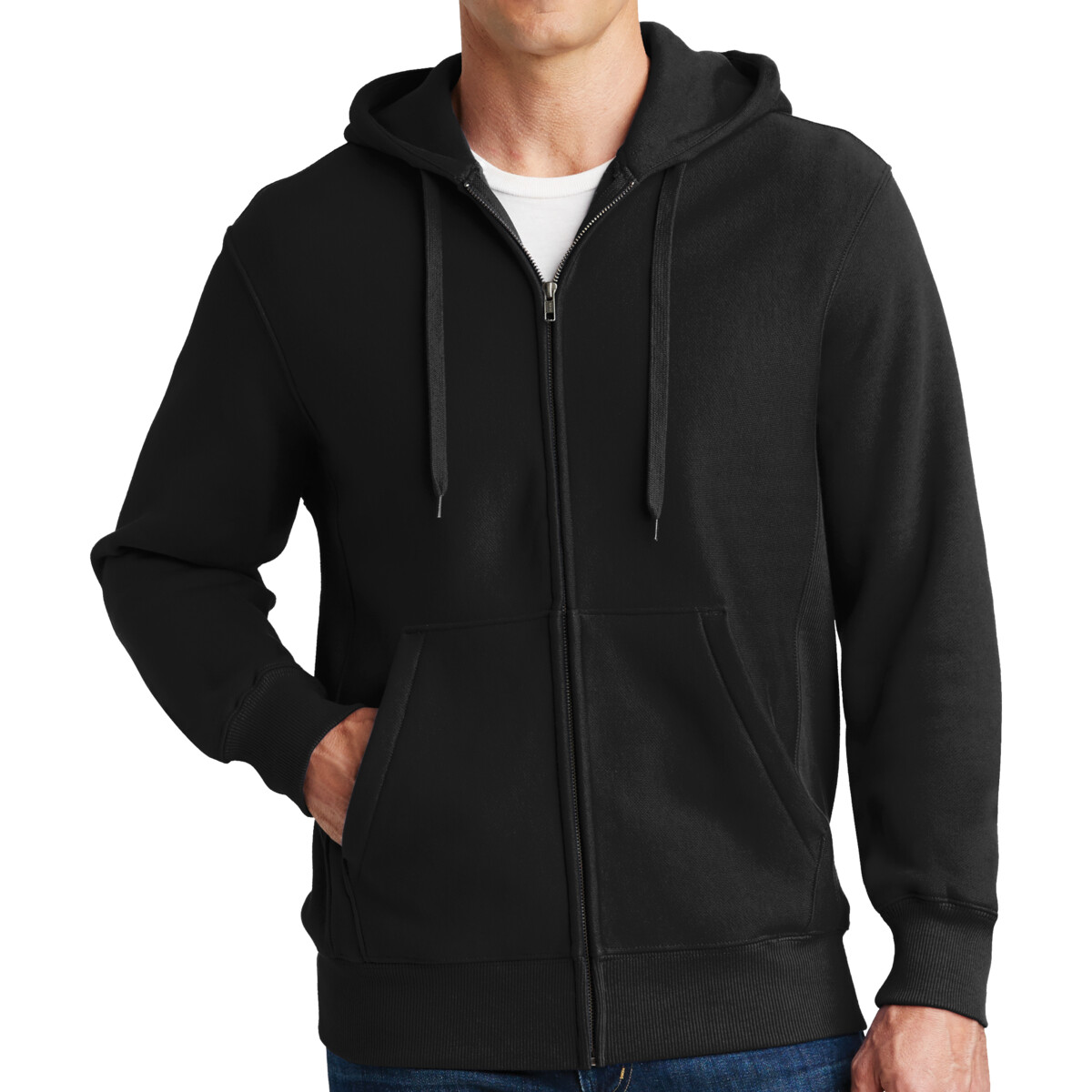 Custom No Minimum Sport-Tek Super Heavyweight Full Zip Hooded Sweatshirt F282 Front View