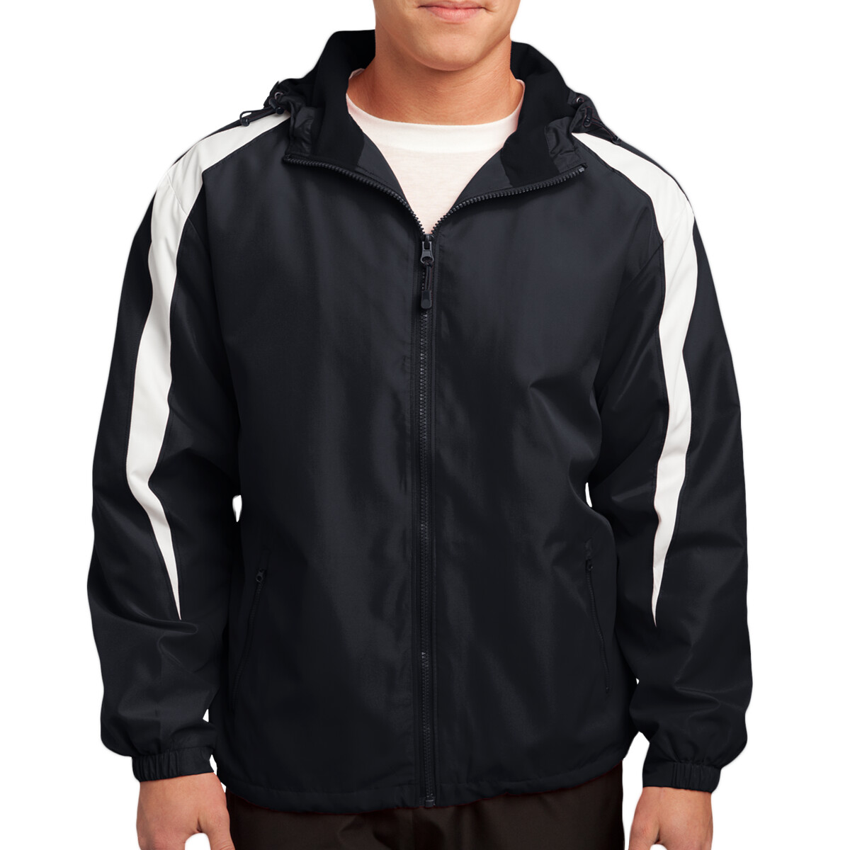 Custom No Minimum Sport-Tek Fleece Lined Colorblock Jacket JST81 Front View
