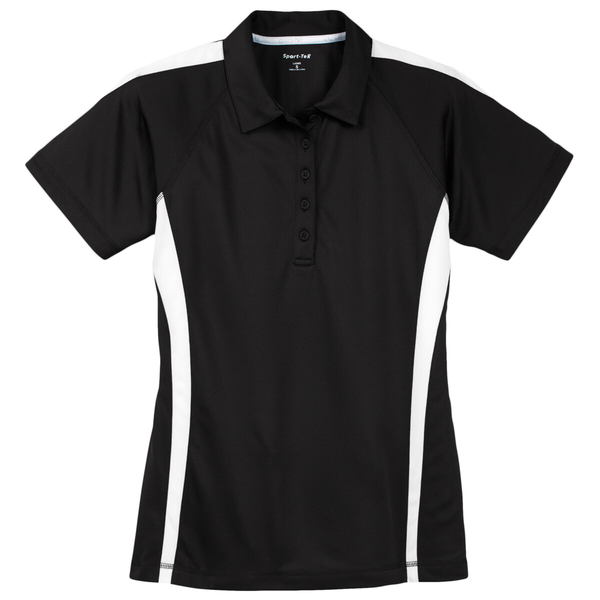 Custom No Minimum Sport-Tek Ladies PosiCharge Micro Mesh Colorblock Polo LST685 Front View