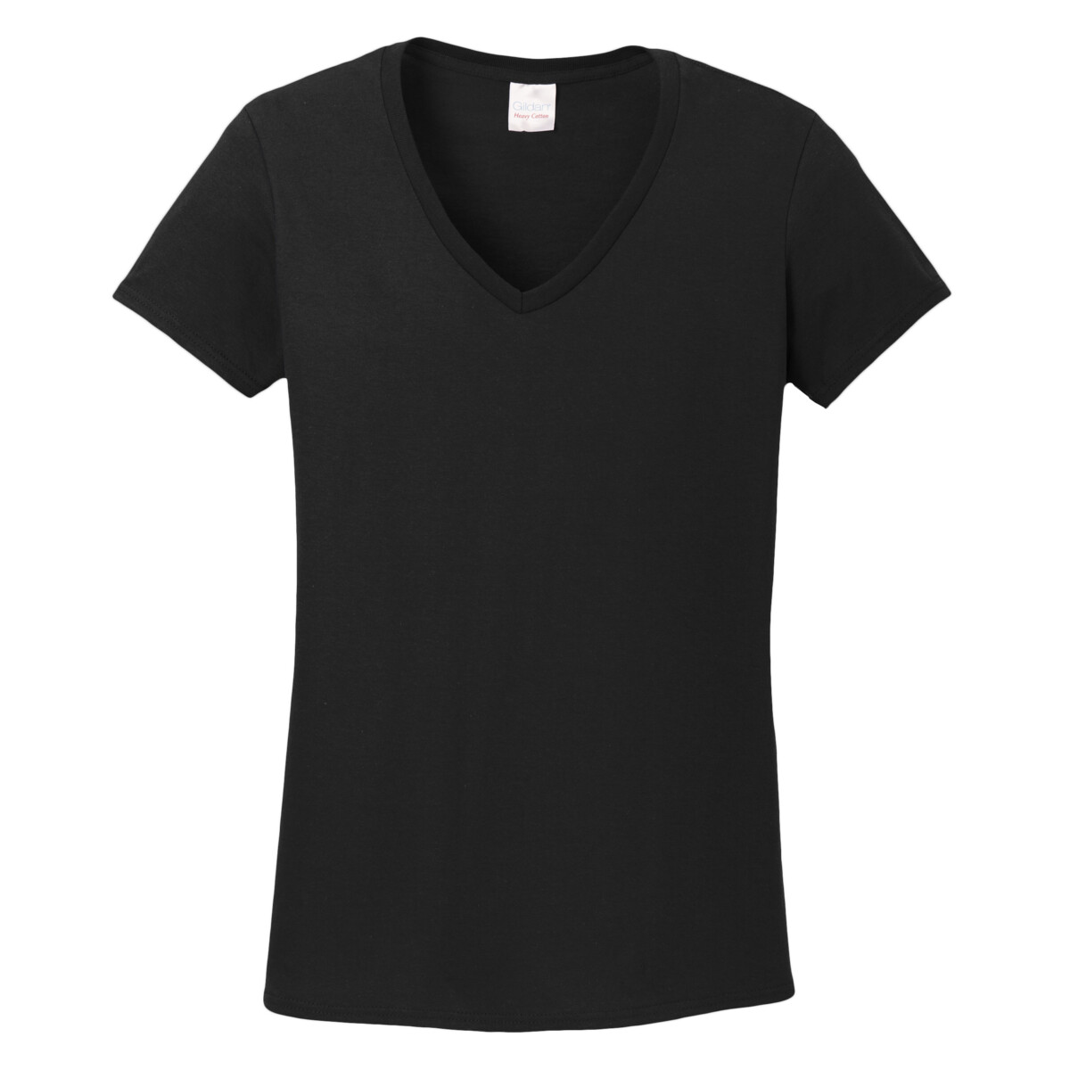 Custom No Minimum Gildan Ladies Heavy Cotton 100% Cotton V-Neck T-Shirt 5V00L Front View