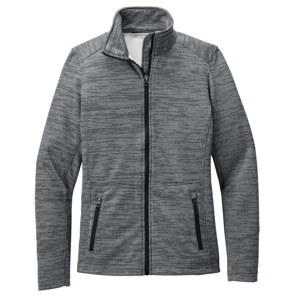 Custom No Minimum Port Authority Ladies Digi Stripe Fleece Jacket L231 Front View
