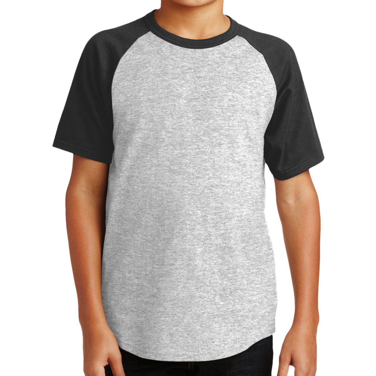 Custom No Minimum Sport-Tek Youth Short Sleeve Colorblock Raglan Jersey YT201 Front View