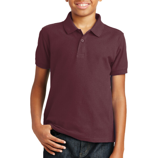 Custom No Minimum Port Authority Youth Core Classic Pique Polo Y100 Front View