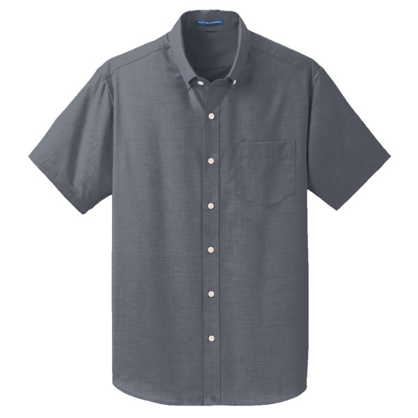 Custom No Minimum Port Authority Short Sleeve SuperPro Oxford Shirt TS659 Front View
