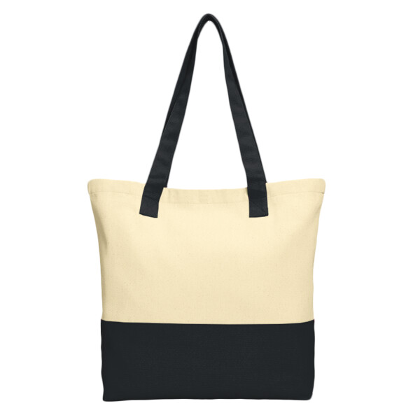 Custom No Minimum Port Authority Colorblock Cotton Tote BG414 Front View