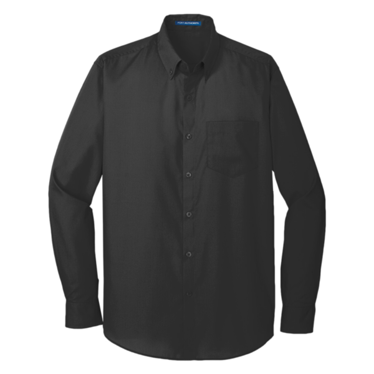 Custom No Minimum Embroidered Port Authority Long Sleeve Carefree Poplin Shirt W100 Front View