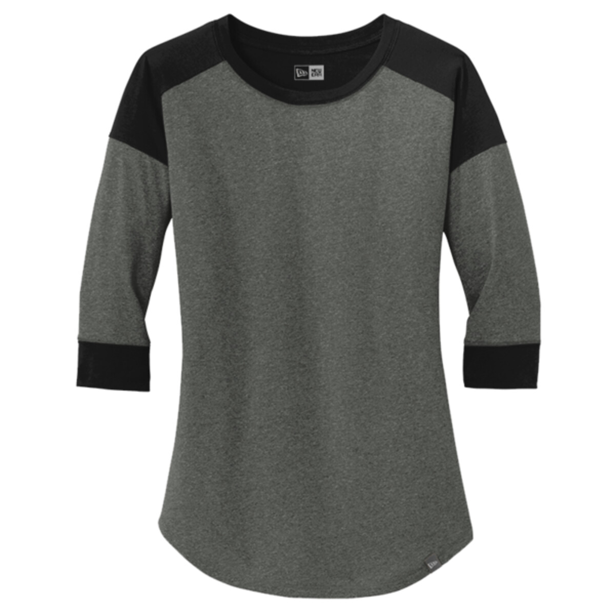 Custom No Minimum New Era Ladies Heritage Blend 3/4 Sleeve Baseball Raglan Tee LNEA104 Front View