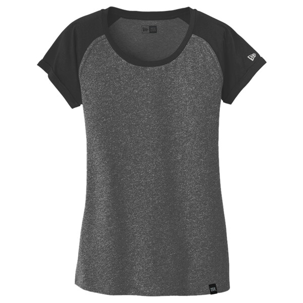 Custom No Minimum New Era Ladies Heritage Blend Varsity Tee LNEA107 Front View