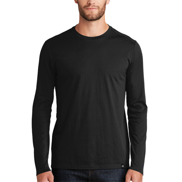 Custom No Minimum New Era Heritage Blend Long Sleeve Crew Tee NEA102 Front View