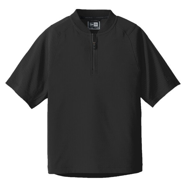 Custom No Minimum New Era Youth Cage Short Sleeve 1/4 Zip Jacket YNEA600 Front View