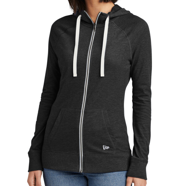 Custom No Minimum New Era Ladies Sueded Cotton Blend Full Zip Hoodie LNEA122 Front View