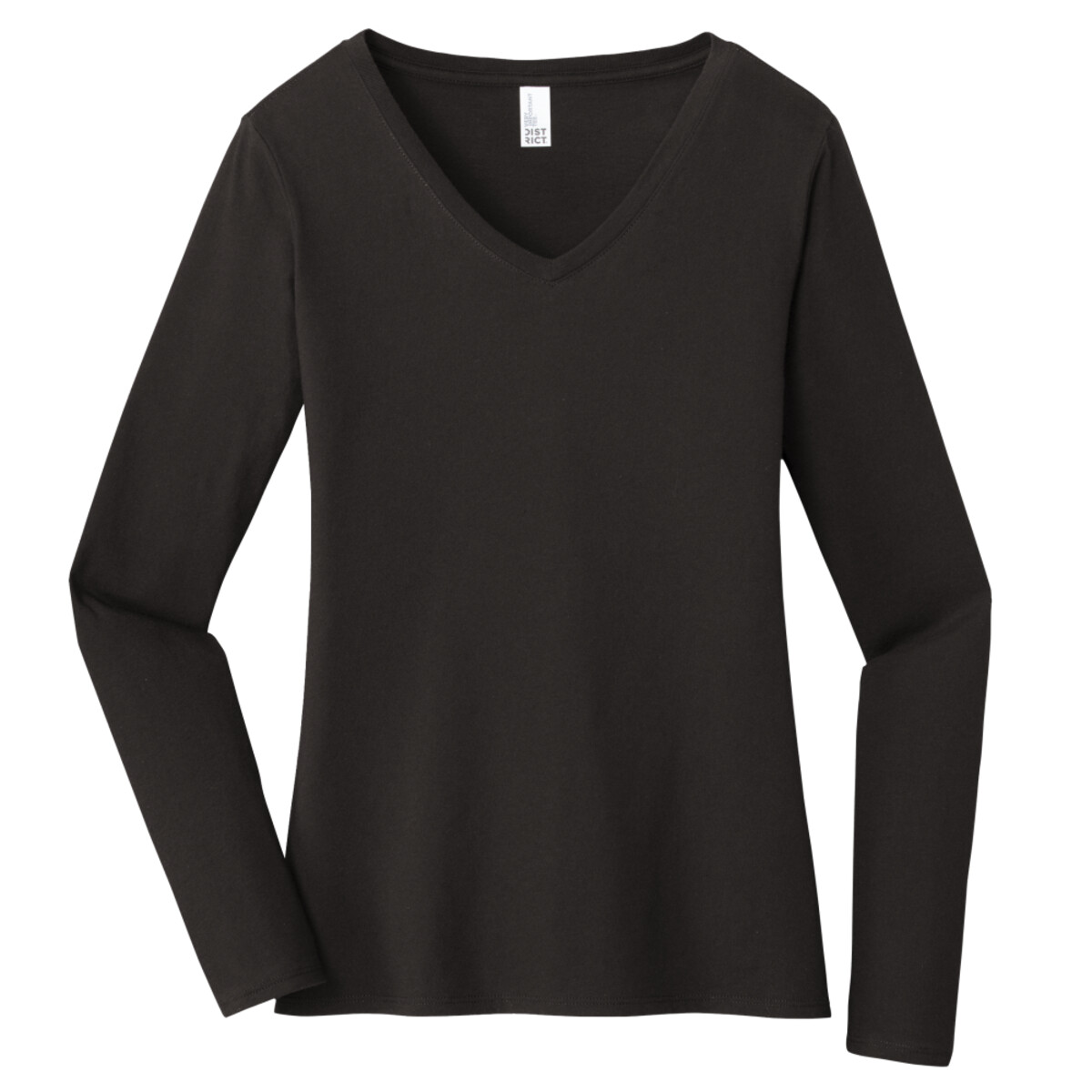 Custom No Minimum District Women's Very Important Long Sleeve V-Neck Tee DT6201 Front View