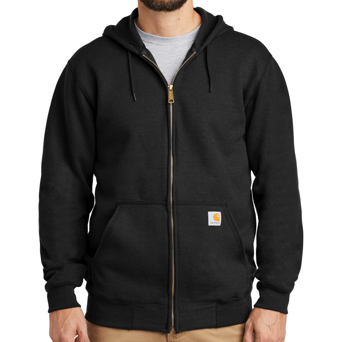 Custom No Minimum Carhartt Midweight Hooded Zip Front Sweatshirt CTK122 Front View