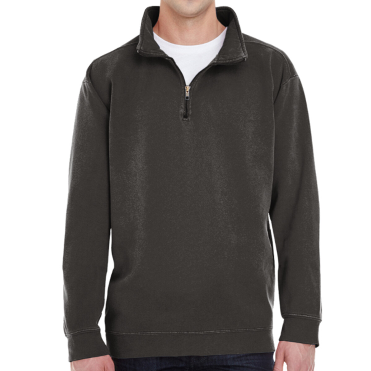 Custom No Minimum Ring Spun 1/4 Zip Sweatshirt 1580 Front View