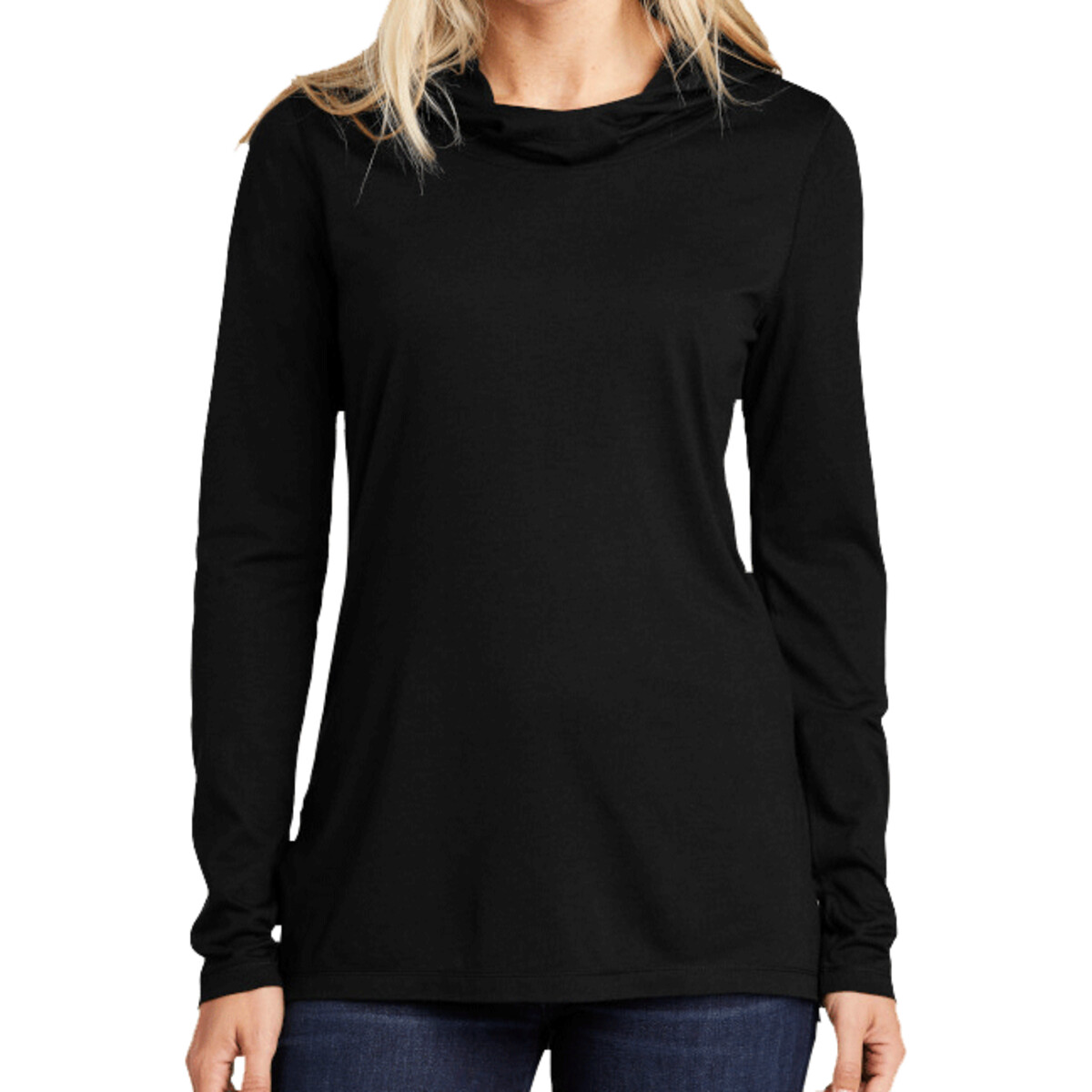 Custom No Minimum Sport-Tek Ladies PosiCharge Tri Blend Wicking Long Sleeve Hoodie LST406 Front View