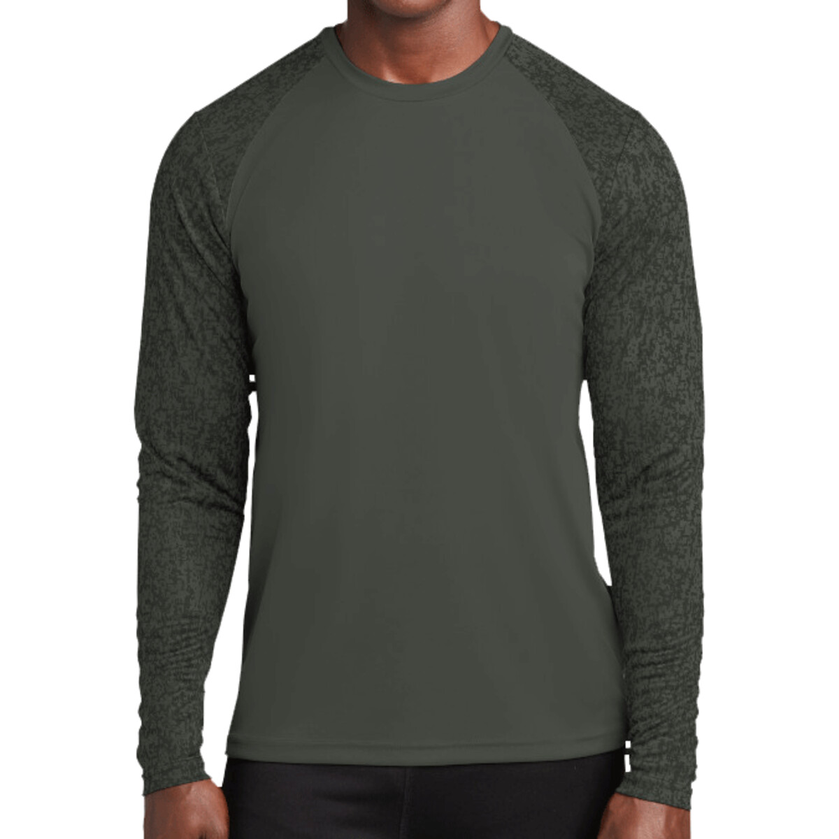 Custom No Minimum Sport-Tek Long Sleeve Digi Camo Tee ST460LS Front View