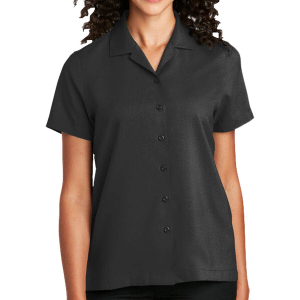 Custom No Minimum Port Authority Ladies Short Sleeve Performance Staff Shirt LW400 Front View