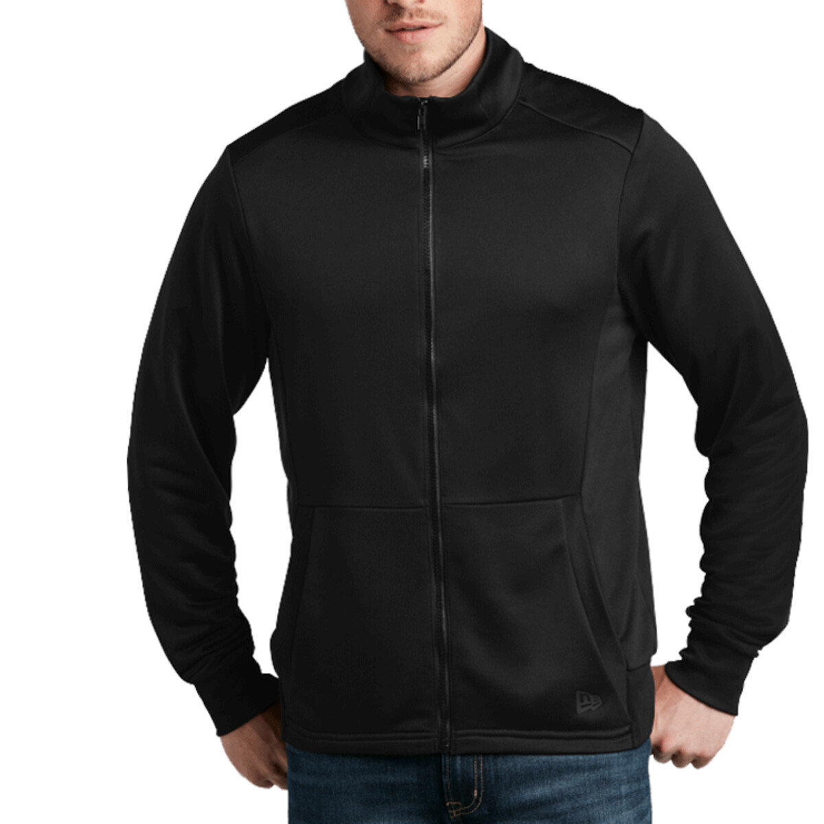 Custom No Minimum New Era Performance Terry Full Zip NEA530 Front View