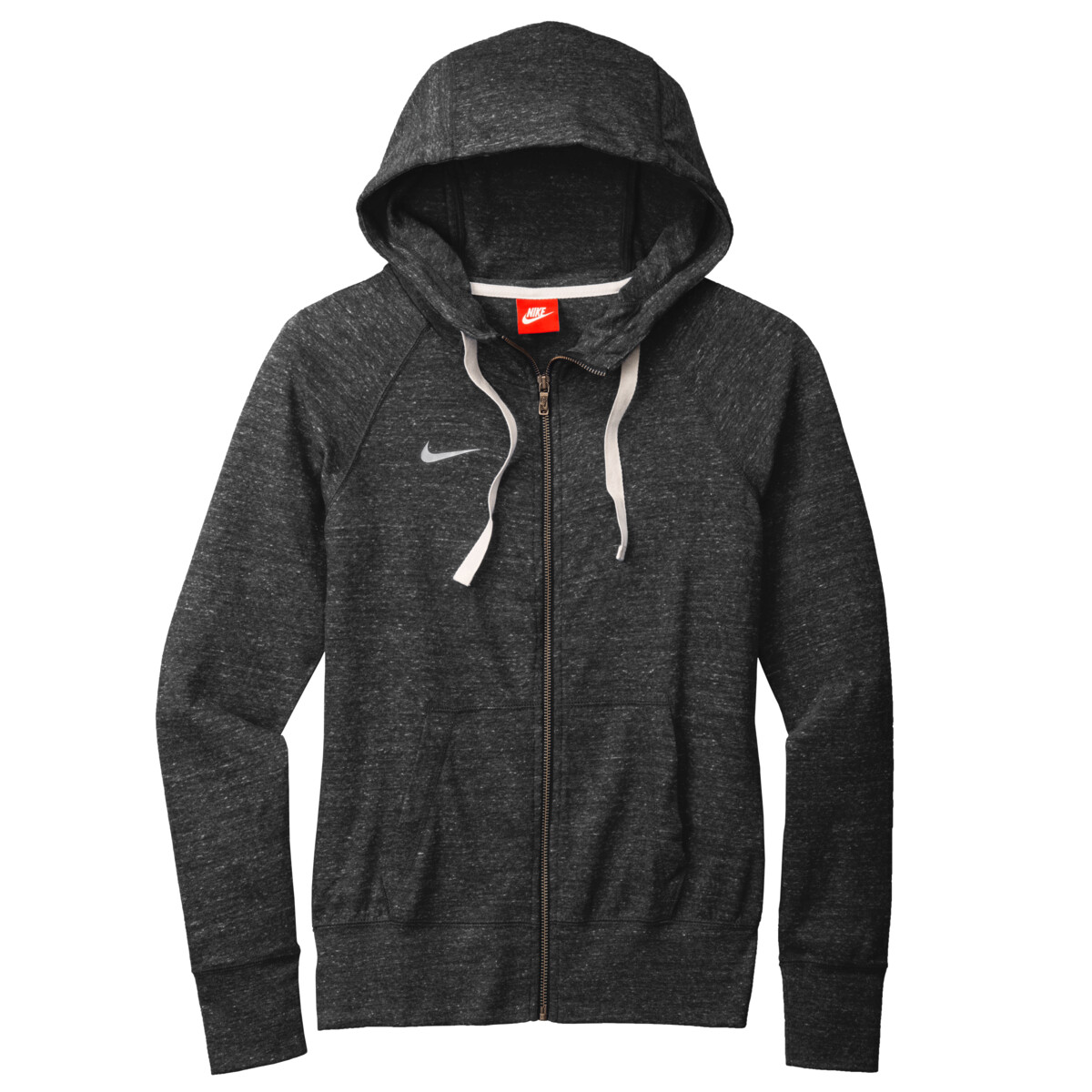 No Minimum Custom Logo Nike Ladies Gym Vintage Full Zip Hoodie CN9402 Front View