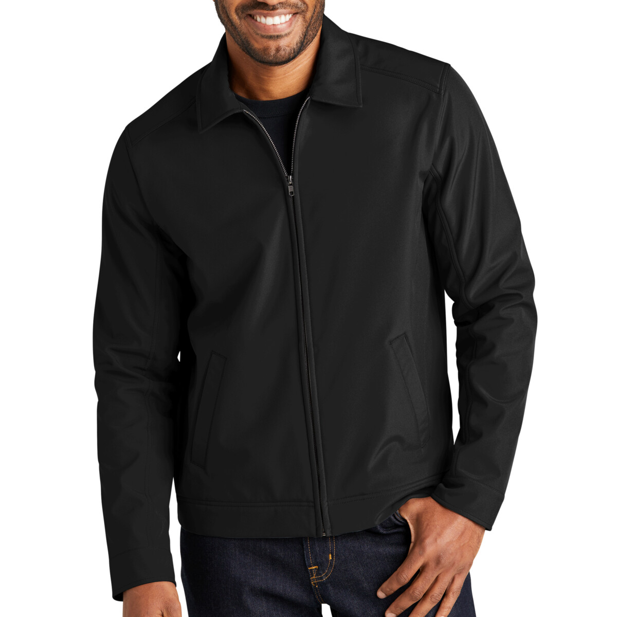 Custom No Minimum Port Authority Mechanic Soft Shell Jacket J417 Front View