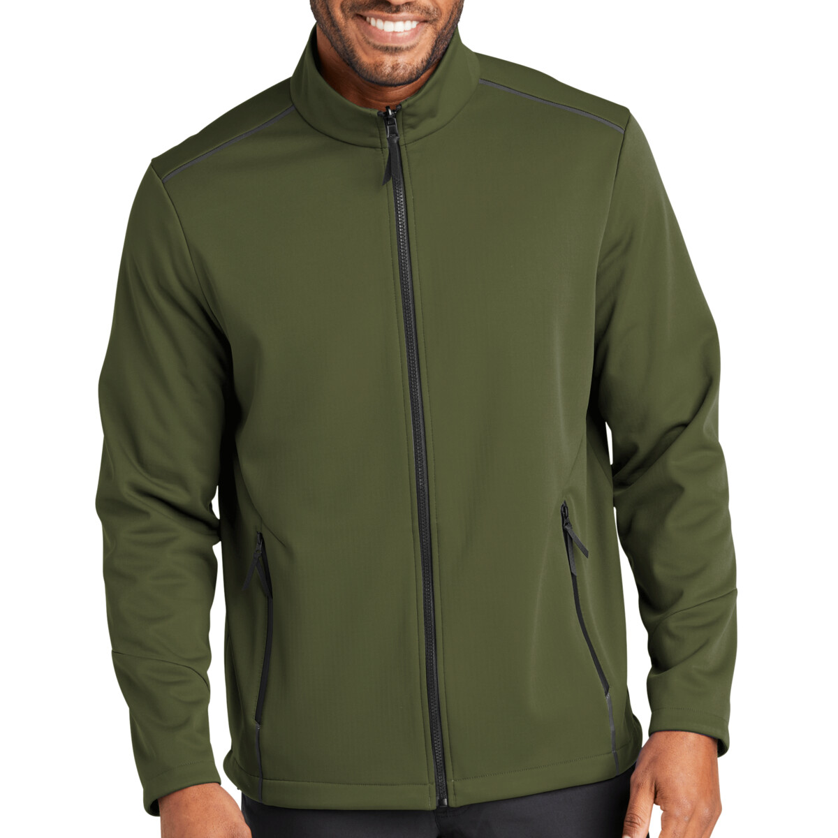 Custom No Minimum Port Authority Collective Tech Soft Shell Jacket J921 Front View