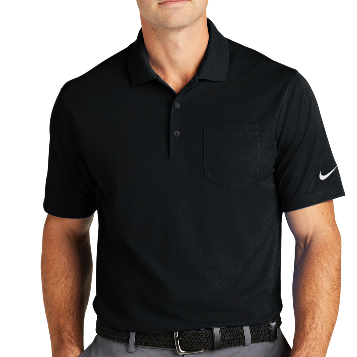 No Minimum Custom Logo Nike Dri FIT Micro Pique 2.0 Pocket Polo NKDC2103 Front View