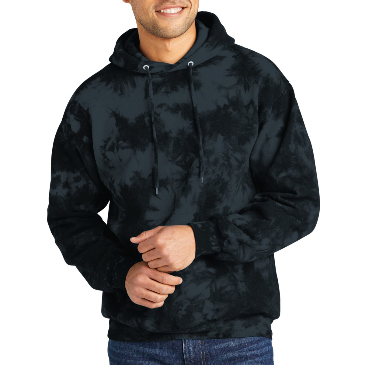 Custom No Minimum Port & Company Crystal Tie Dye Pullover Hoodie PC144 Front View