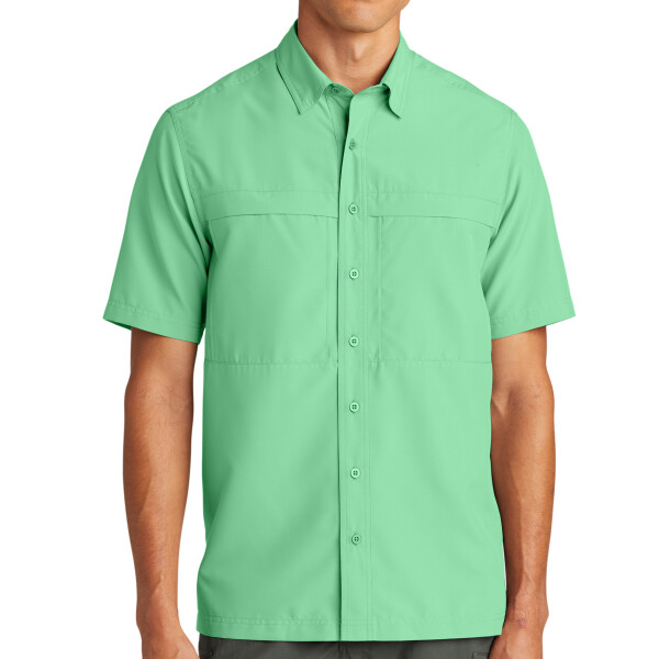 Custom No Minimum Port Authority Short Sleeve UV Daybreak Shirt W961 Front View