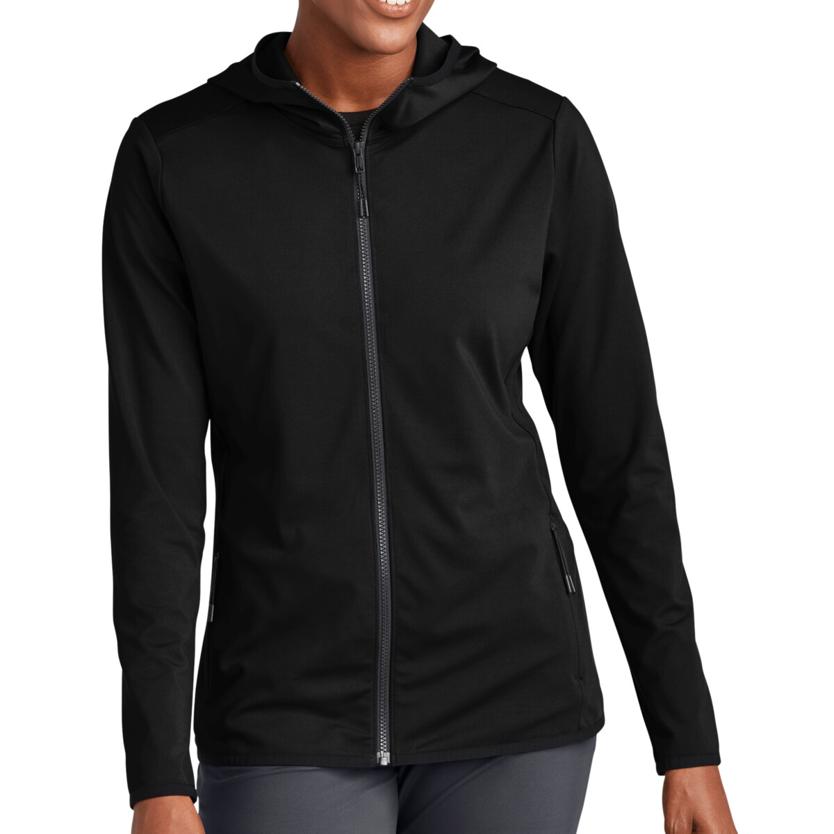 Custom No Minimum Sport-Tek Ladies Circuit Hooded Full Zip LST870 Front View