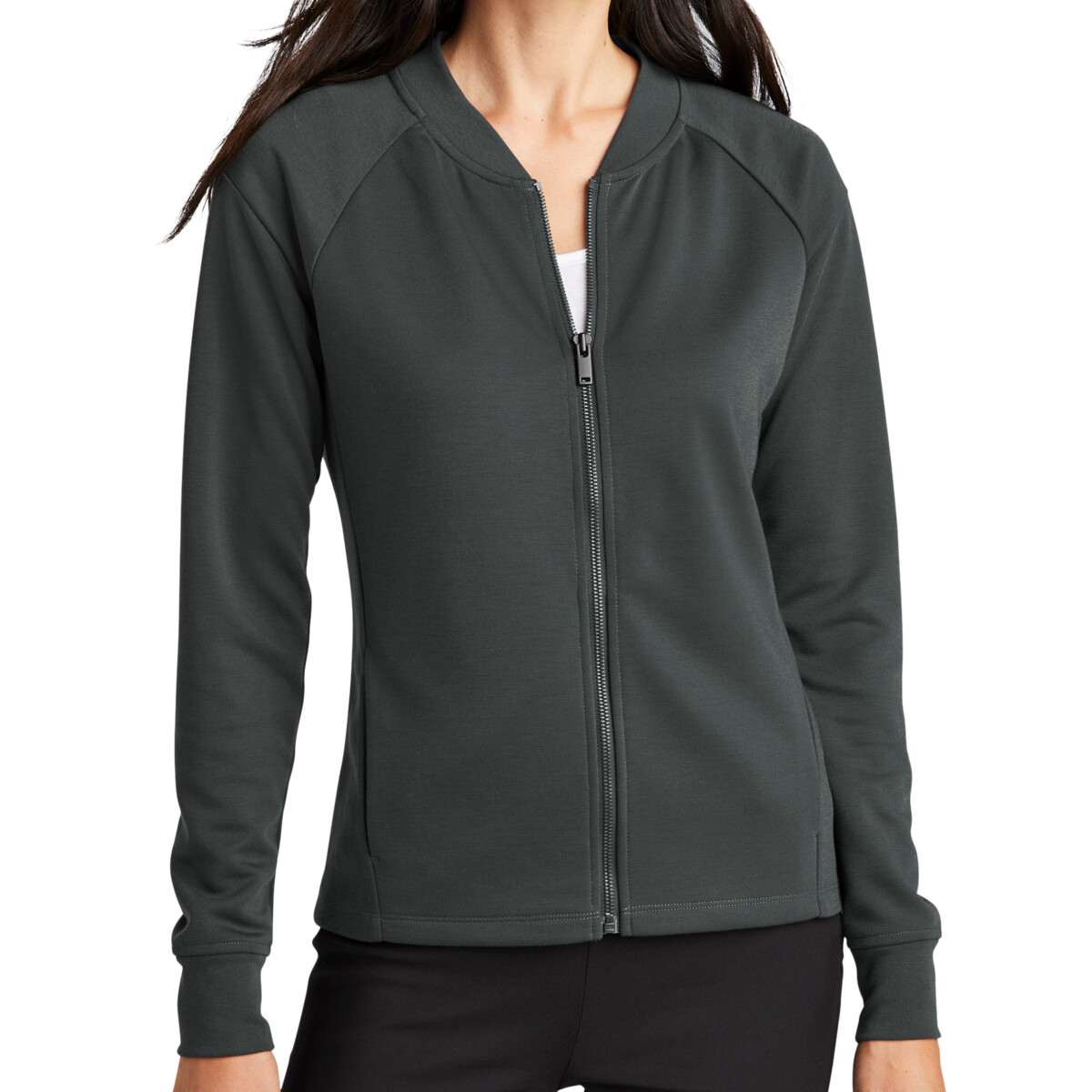 Custom No Minimum Mercer+Mettle Women's Double Knit Bomber MM3001 Front View