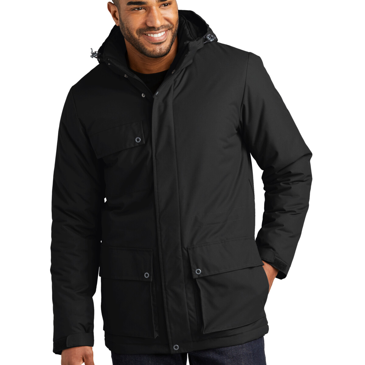 Custom No Minimum Port Authority Excursion Parka J599 Front View