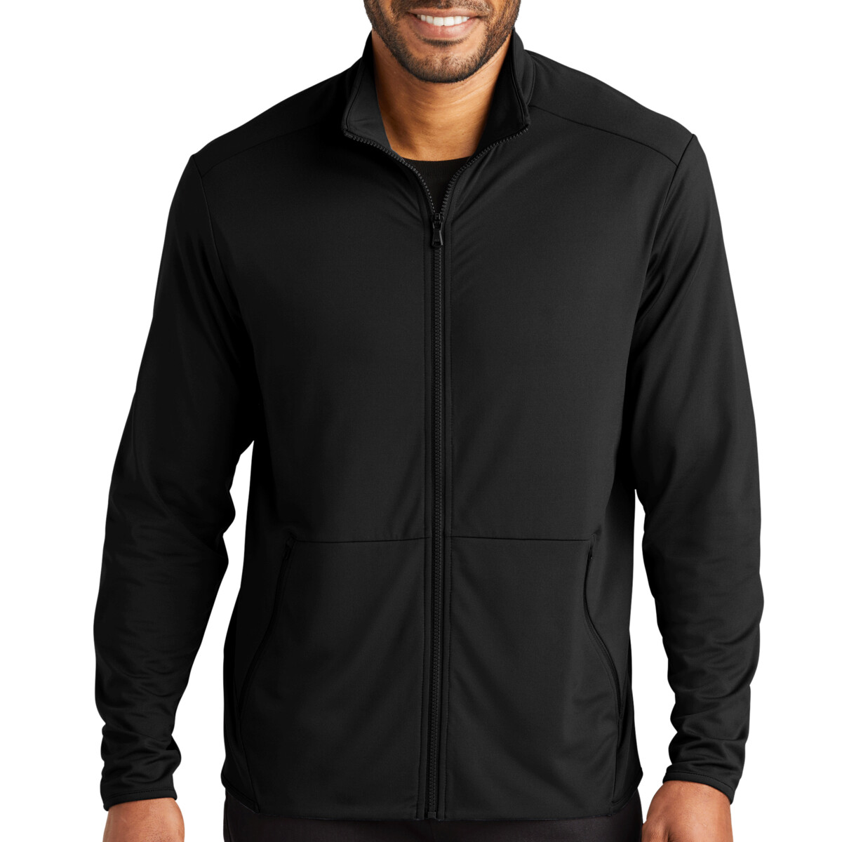Custom No Minimum Port Authority Accord Stretch Fleece Full Zip K595 Front View