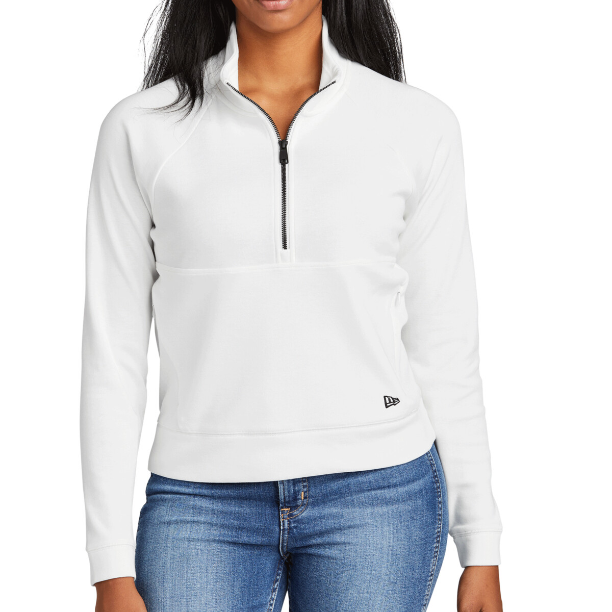 Custom No Minimum New Era Ladies STS 1/2 Zip LNEA541 Front View
