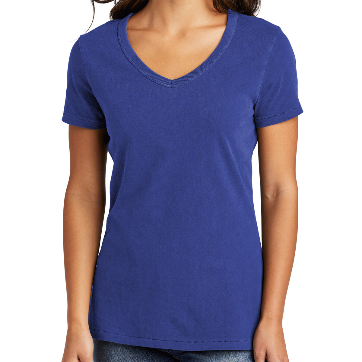 Custom No Minimum Port & Company Ladies Beach Wash Garment Dyed V-Neck Tee LPC099V Front View