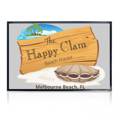 Beach Wood Sign Clam Template - 24" X 36"  Welcome Mat with Rubber Back - Full Color Print Thumbnail
