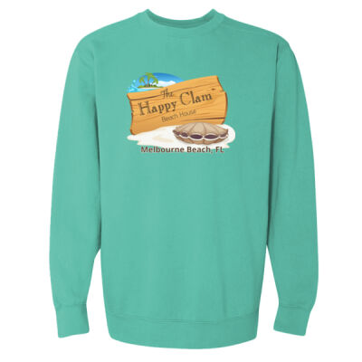 Beach Wood Sign Clam Template - Ring Spun Crewneck Sweatshirt Thumbnail