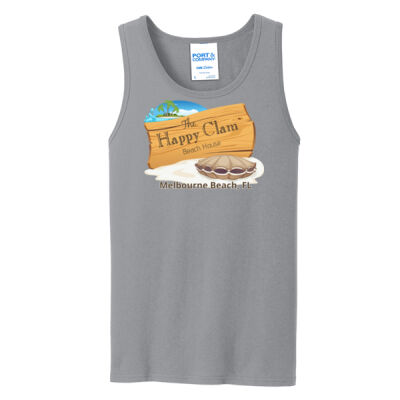 Beach Wood Sign Clam Template - Core Cotton Tank Top Thumbnail